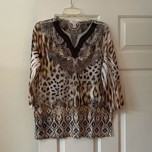 Chicos size 2 animal print top